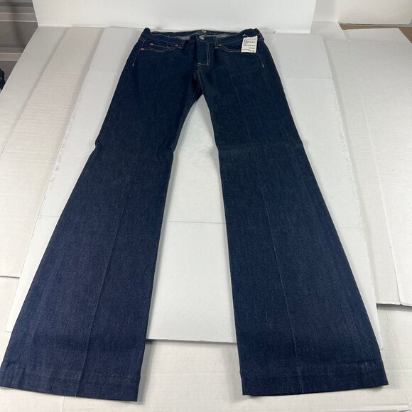 7 For All Mankind Denim - 7 For All Mankind Jeans Women's 28 Long Dojo Flare Boho Low Rise Dark Blue Denim